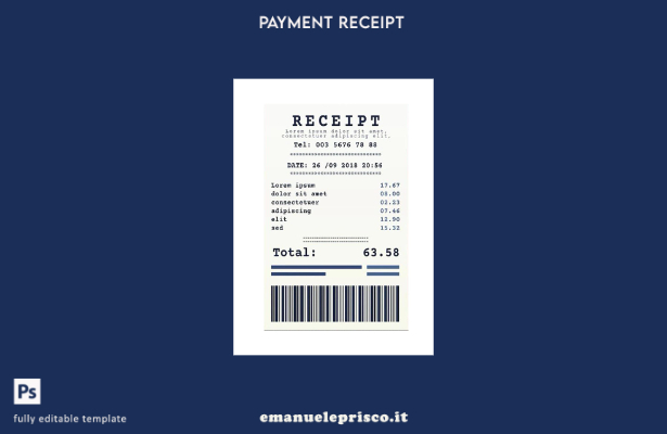 modello di esempio di ricevuta in stile verificato 1